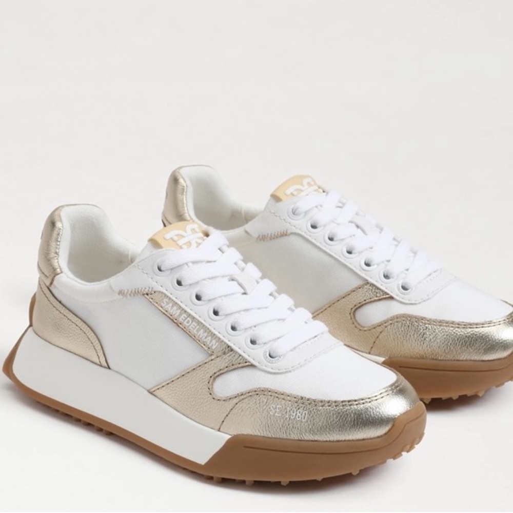 Sam Edelman gold/white sneakers